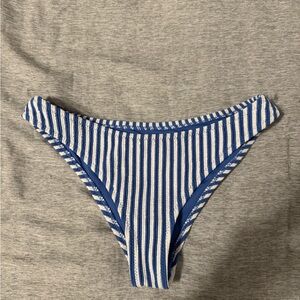 Striped Blue and White Bikini Bottom